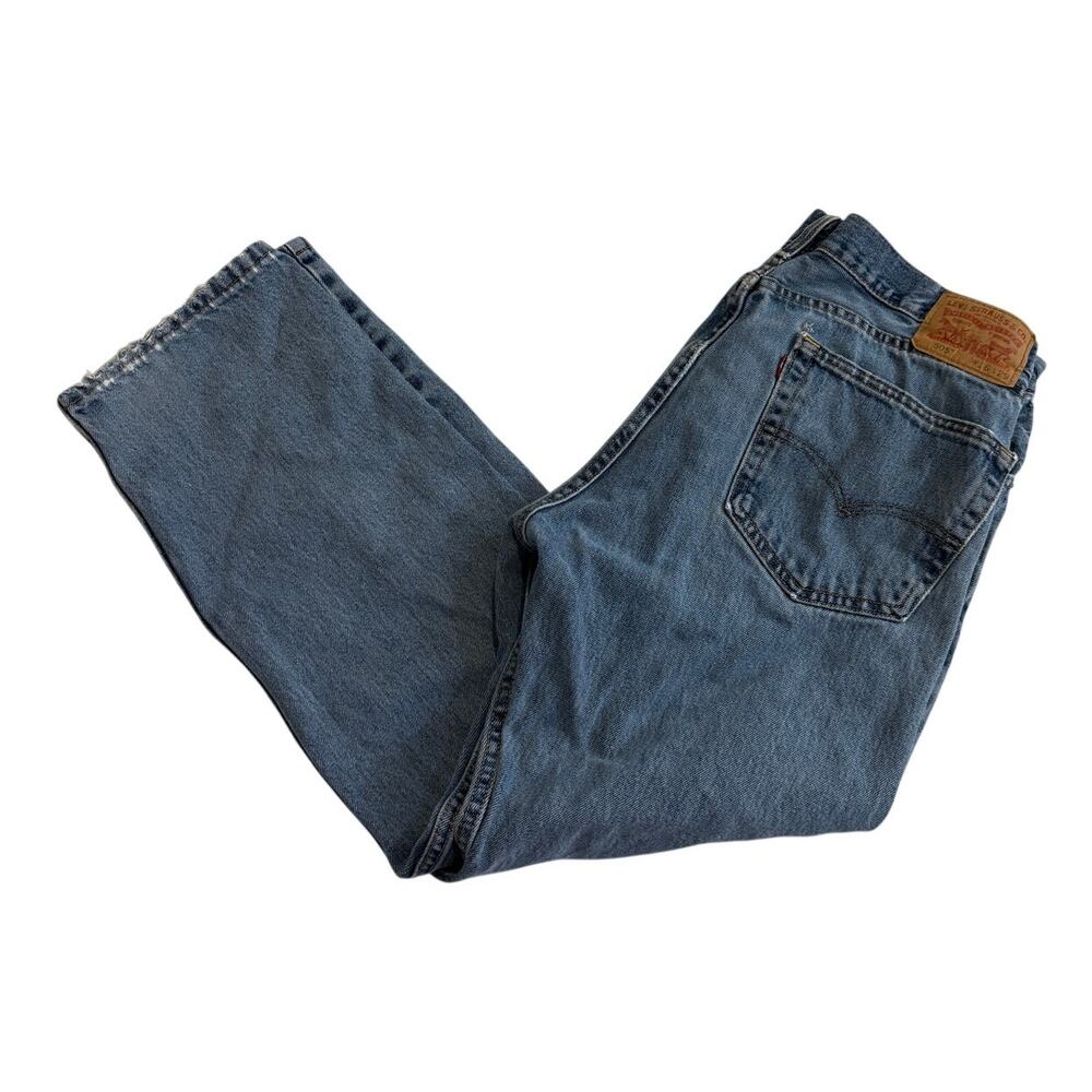 Levi's 505 Regular Fit Jeans 36x29 Men's Blue Medium Wash Straight Leg Denim